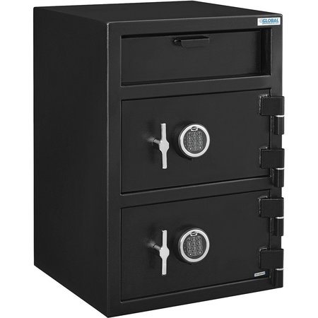 GLOBAL INDUSTRIAL B-Rate Depository Safe Front Loading, Digital Lock, Two Doors, 20W x 20D x 30H 493491